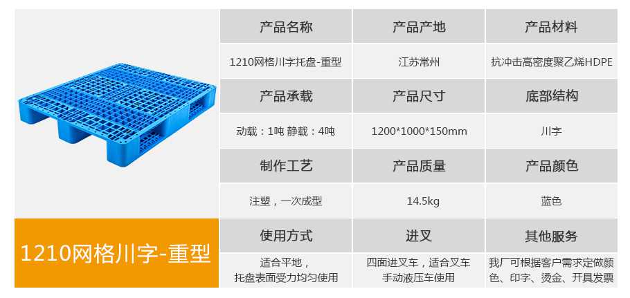 軒盛塑業(yè)1210網(wǎng)格川字重型塑料托盤