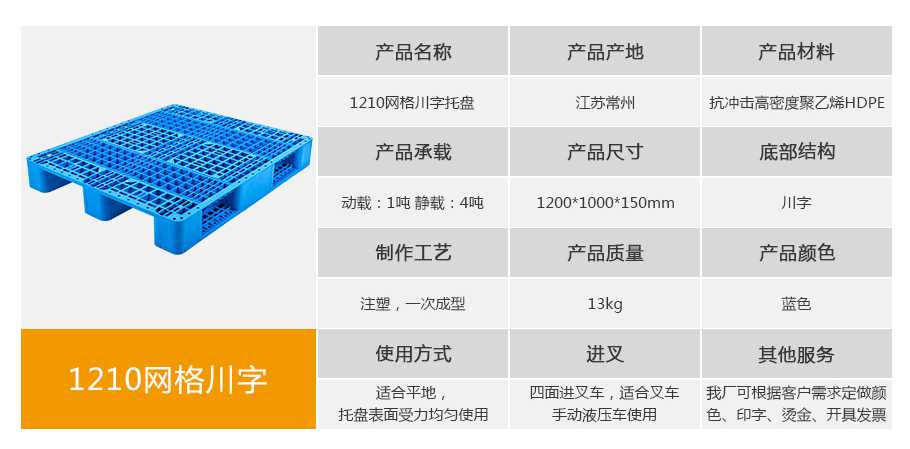 軒盛塑業(yè)1210網(wǎng)格川字塑料托盤13kg