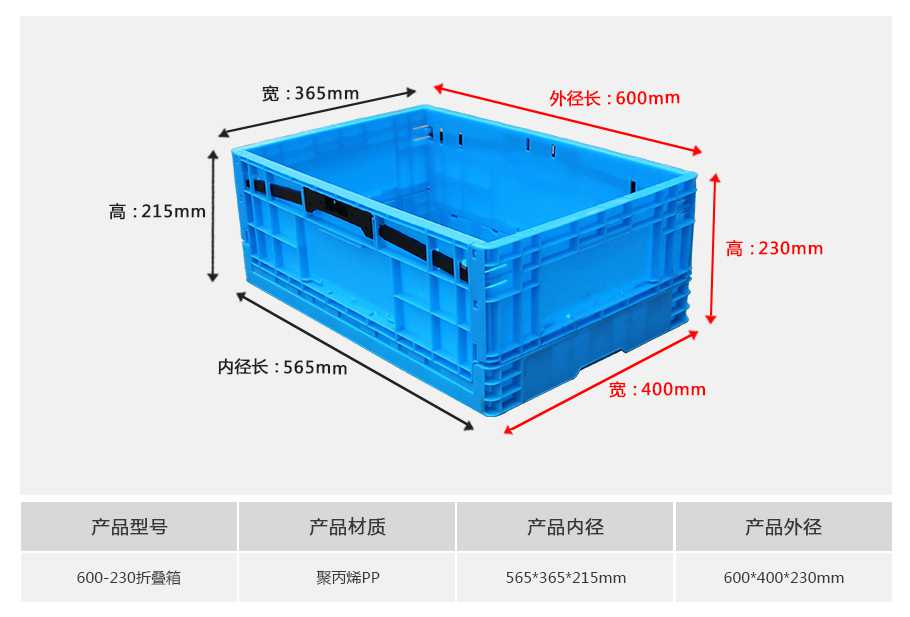 軒盛塑業(yè)600-230塑料折疊周轉(zhuǎn)箱