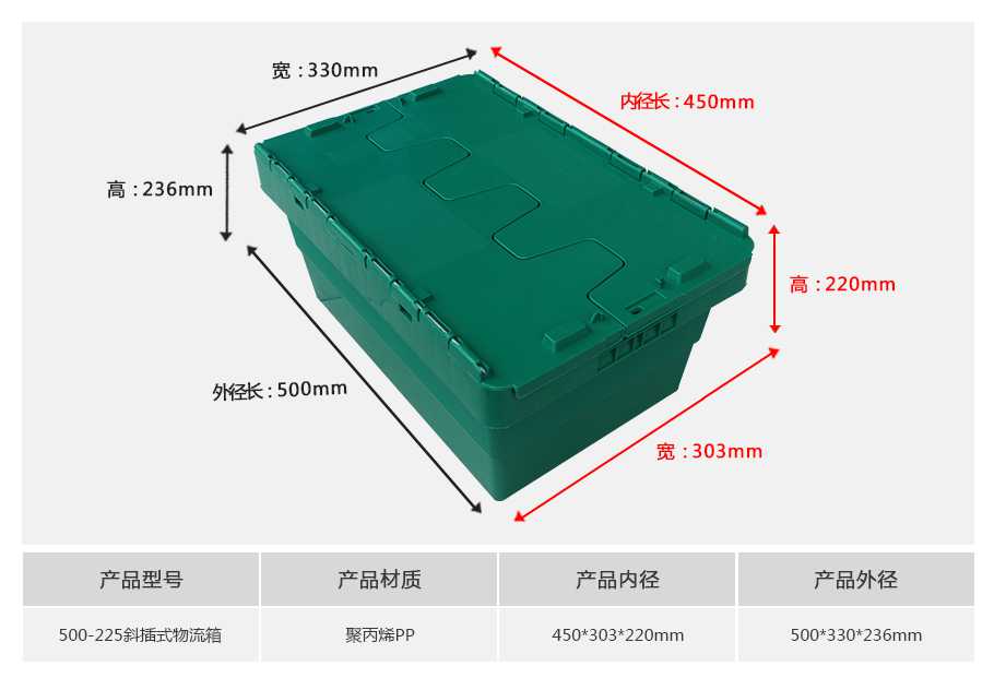 軒盛塑業(yè)500-225斜插式塑料物流箱