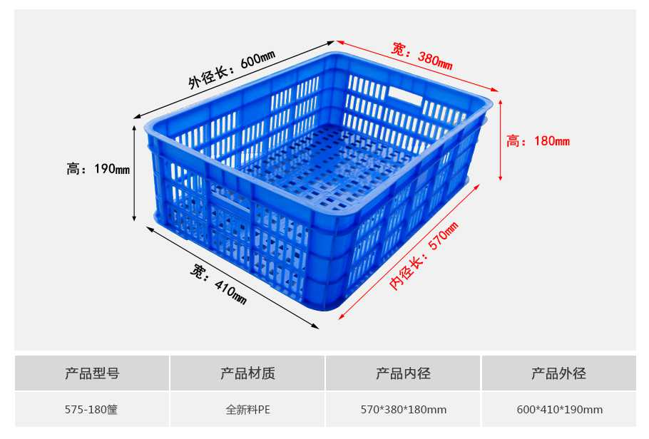 軒盛塑業(yè)575-180塑料周轉(zhuǎn)筐