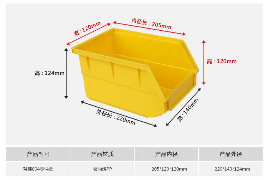 軒盛塑業(yè)B4背掛式塑料零件盒